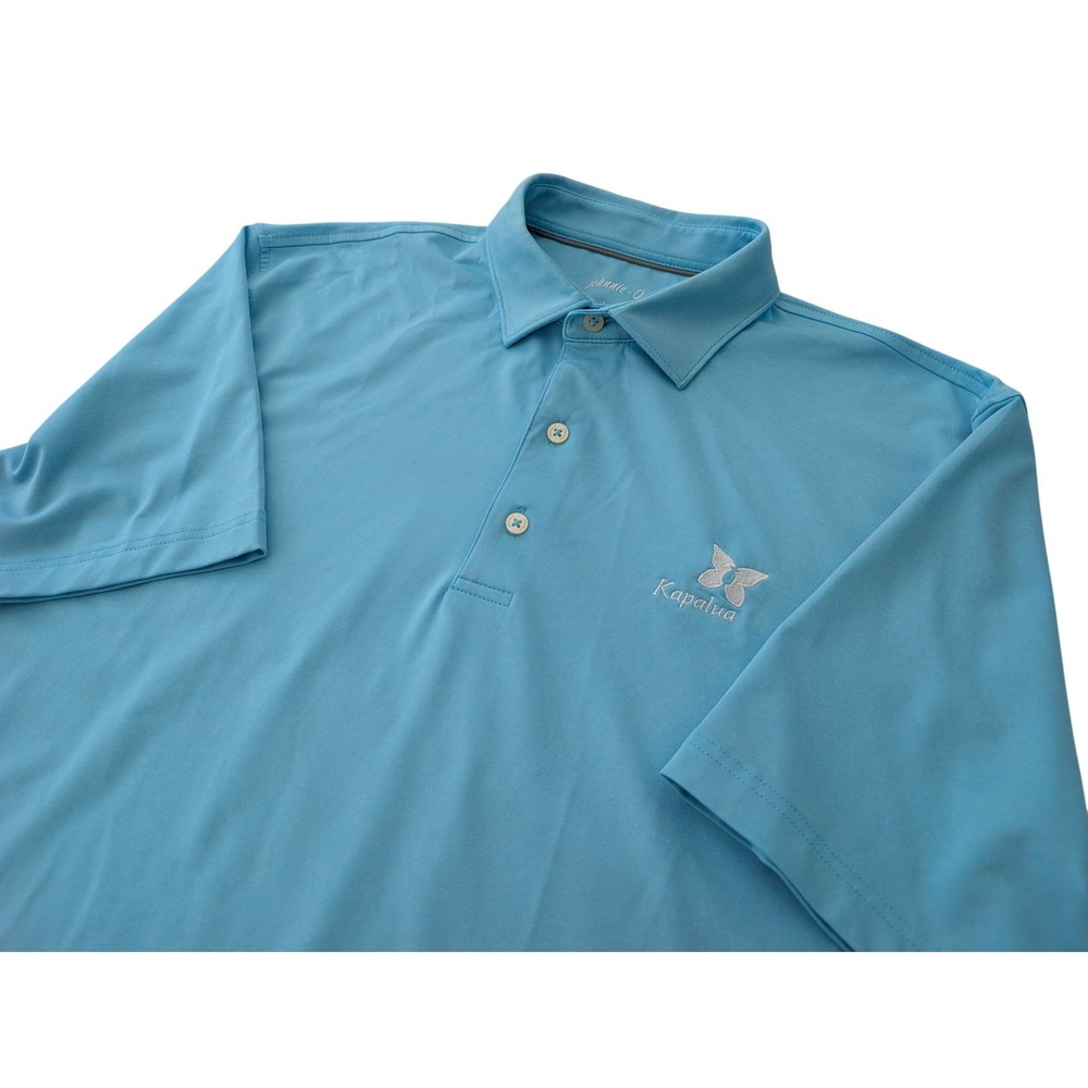 Johnnie-O Mens Large Kapalua Golf Polo Shirt Blue Performance Short Sleeve L